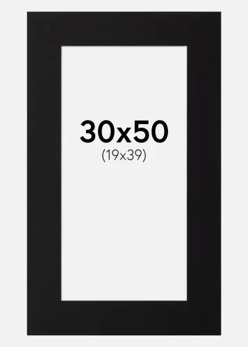 Bestseller Paspartu Canson Negru Margine albă 30x50 cm (19x39)