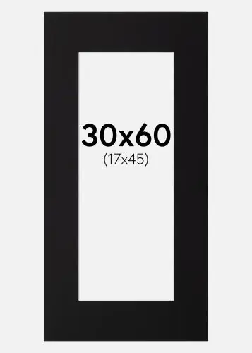 Paspartu Canson Negru Margine albă 30x60 cm (17x45) Ofertă specială