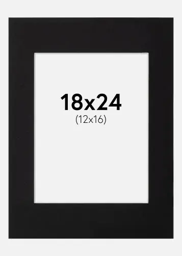 Paspartu Canson Negru Margine albă 18x24 cm (12x16) Premium
