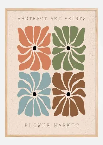 Abstract Art Flowers Poster (21x29.7 cm (A4)) Ofertă limitată