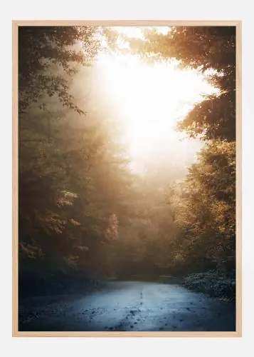 Autumn Misty Road Poster (21x29.7 cm (A4)) Retur ușor