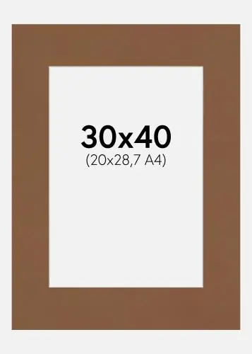 Reducere de preț Passepartout Brown Sugar (Miez Alb) 30x40 cm (20x28,7 - A4)
