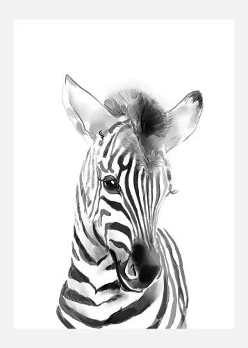 Zebra Watercolor Tablou Pe Pânză (30x40 cm) Preț promoțional