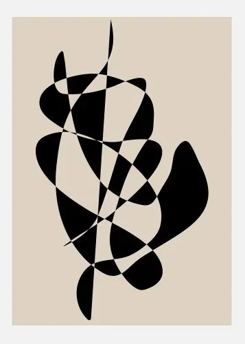 Abstract Black Shapes Artwork Tablou Pe Pânză (30x40 cm) Cel mai bun preț
