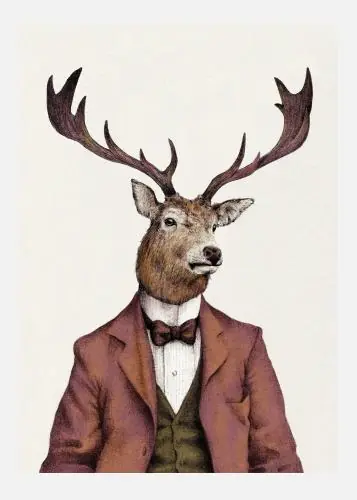 A Deer With Human Attirea??wearing Tablou Pe Pânză (30x40 cm) Mai ieftin