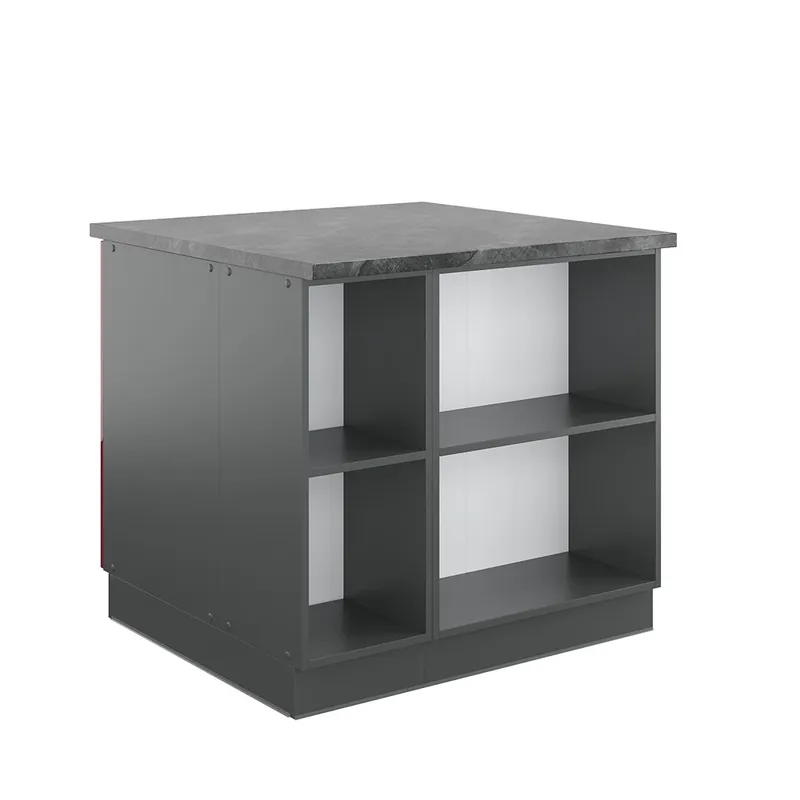 Nu rata Insula de bucătărie Fame-Line Bordeaux lucios/antracit 90 cm cu sertar, fara blat Vicco