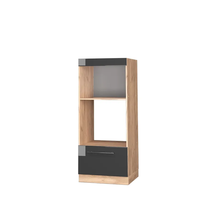 Mai ieftin Dulap pentru cuptor cu microunde Fame-Line Antracit lucios ridicat 60 cm deschide Vicco