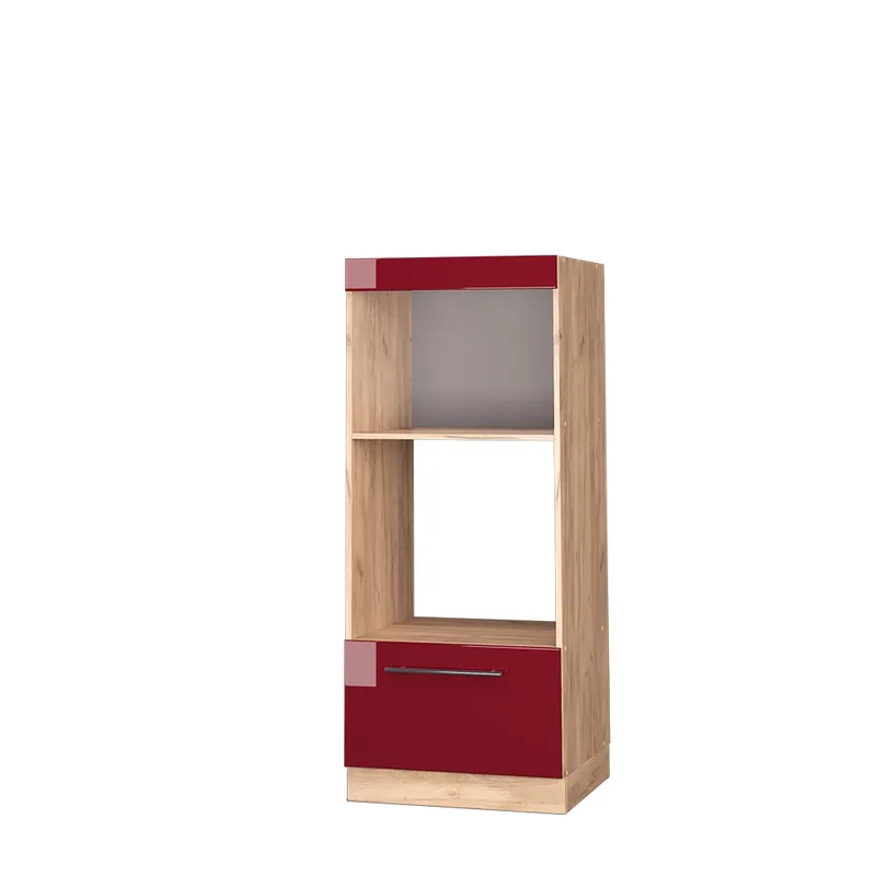 Dulap pentru cuptor cu microunde Fame-Line Bordeaux lucios ridicat 60 cm deschide Vicco Preț promoțional