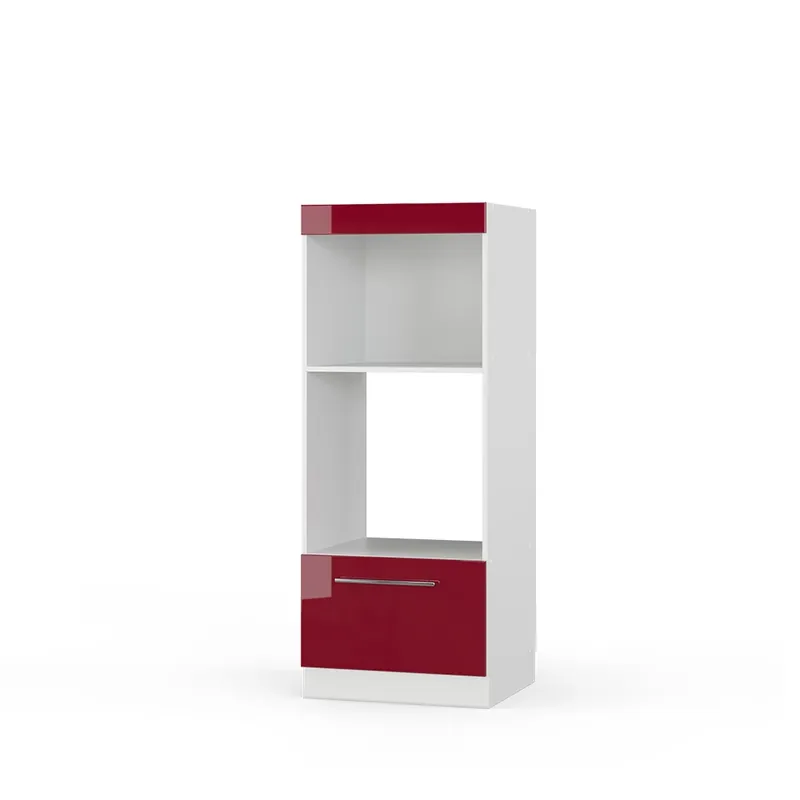 Retur ușor Dulap pentru cuptor cu microunde Fame-Line Bordeaux lucios ridicat 60 cm deschide Vicco
