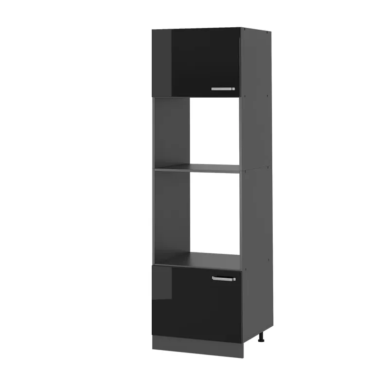Dulap pentru cuptor cu microunde R-Line Negru lucios ridicat 60 cm Vicco Nu rata