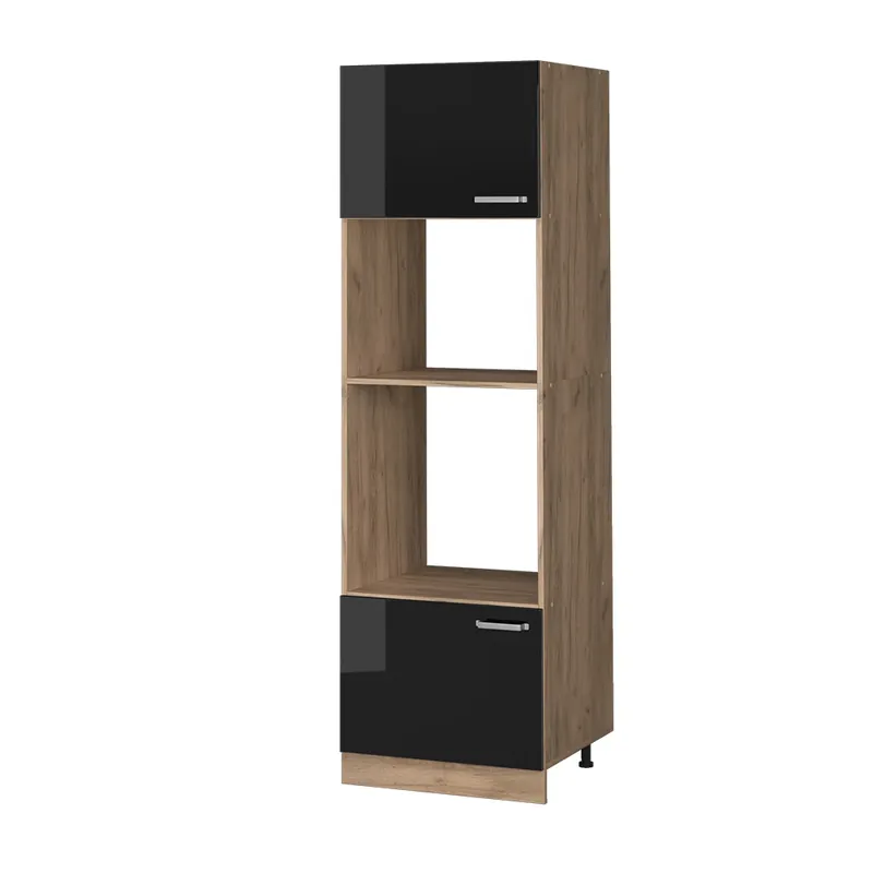 Calitate înaltă Dulap pentru cuptor cu microunde R-Line Negru lucios ridicat 60 cm Vicco