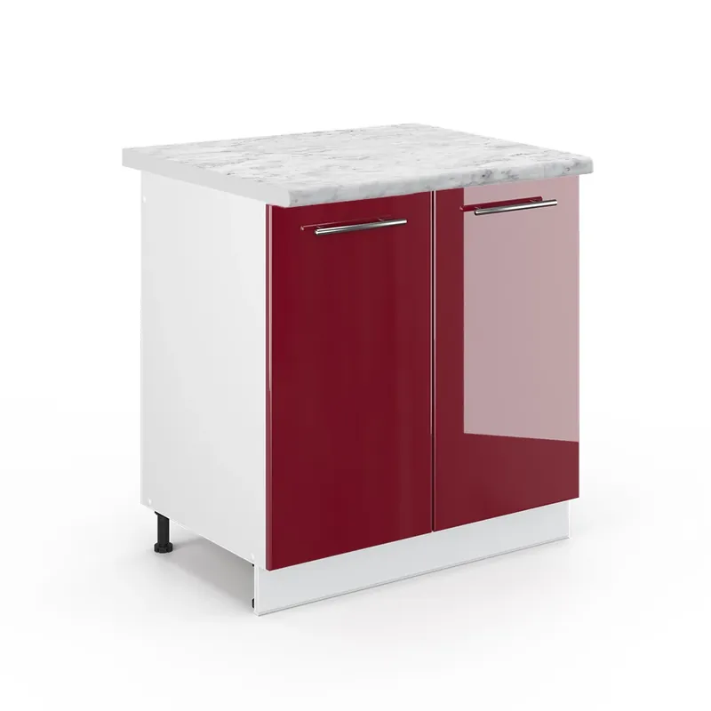 Vezi acum Dulap de bază pentru chiuvetă Fame-Line Bordeaux lucios ridicat 80 cm , AP Marmură Vicco