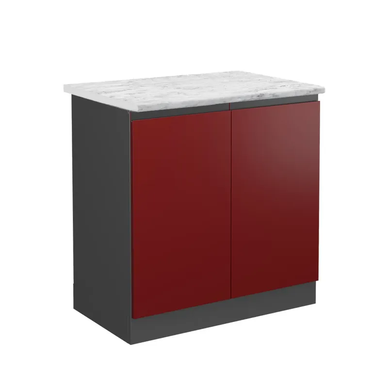 Reducere de preț Dulap de bază pentru chiuvetă R-Line Roşu 80 cm marmură AP Vicco