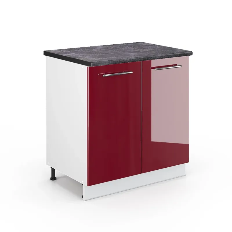Preferatul clienților Dulap de bază pentru chiuvetă Fame-Line Bordeaux lucios ridicat 80 cm cu raft, AP antracit Vicco