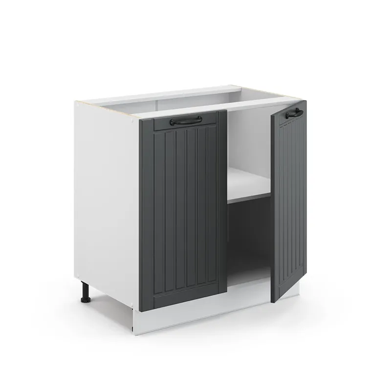 Ofertă specială Dulap de bază pentru chiuvetă Fame-Line Casă de țară antracit 80 cm cu raft, stejar AP Vicco