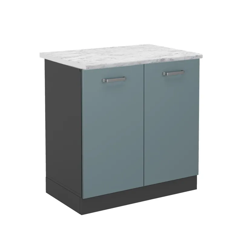Dulap de bază pentru chiuvetă R-Line Albastru-gri 80 cm marmură AP Vicco Comandă acum