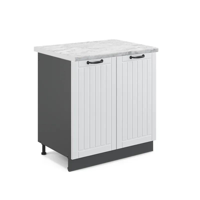 Noutate Dulap de bază pentru chiuvetă Fame-Line Casă de țară albă 80 cm , AP Marmură Vicco