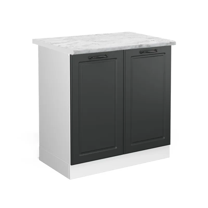 Ofertă exclusivă Dulap de bază pentru chiuvetă R-Line Casă de țară antracit 80 cm , AP Marmură Vicco