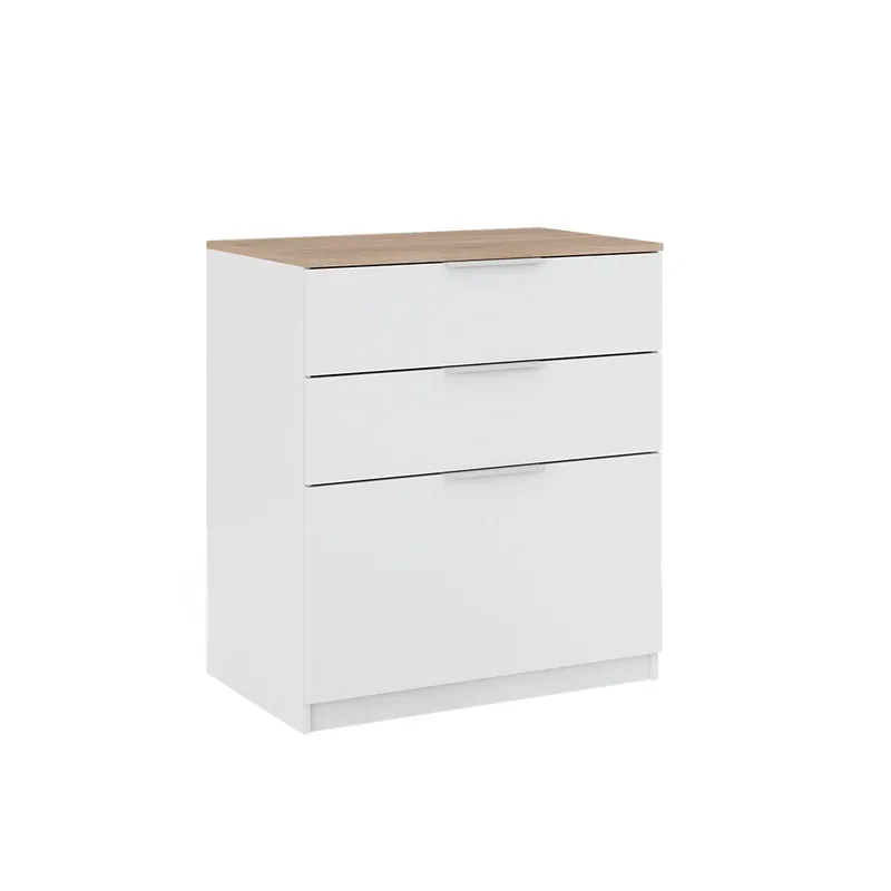 Ultima șansă Sideboard Betti Alb/Sonoma 50x90 cm cu 3 sertare Vicco
