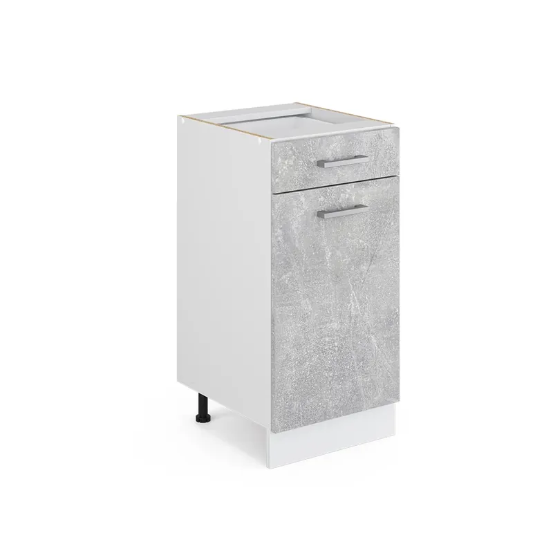 Retur ușor Dulap de bază universal R-Line beton 40 cm cu sertar, cu blat Vicco