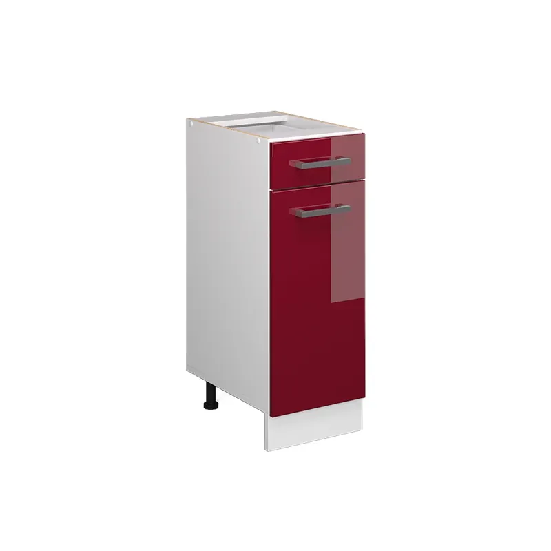 Ofertă specială Dulap de bază universal R-Line Bordeaux lucios ridicat 30 cm cu sertar, fara blat Vicco