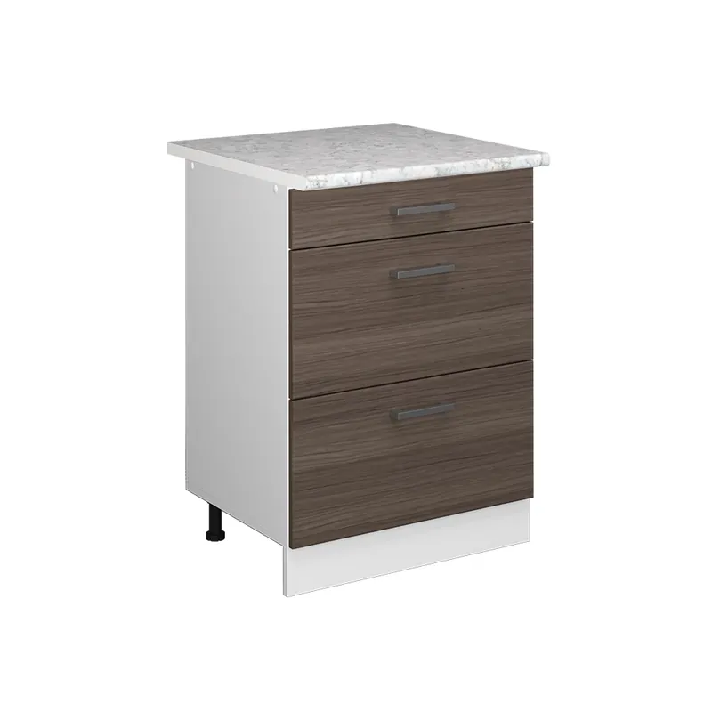 Dulap de bază universal R-Line Gri 60 cm cu sertare Vicco Plată securizată