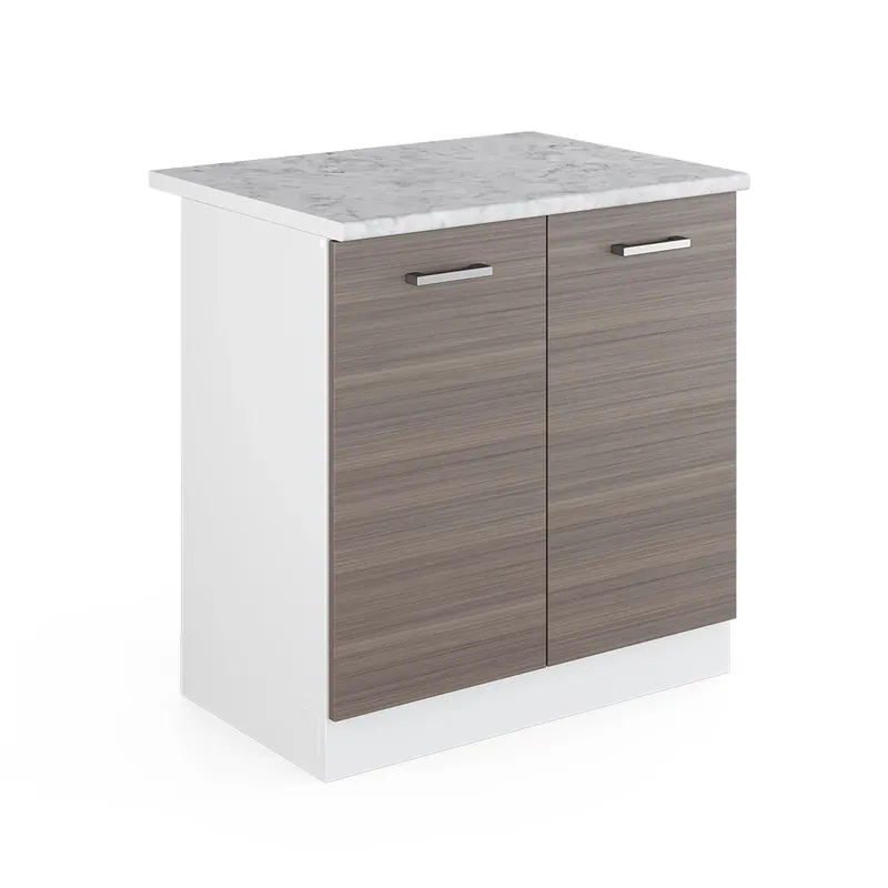 Disponibil imediat Pagrindinė kriauklės spintelė R-Line Gri 80 cm cu usi, cu blat Vicco
