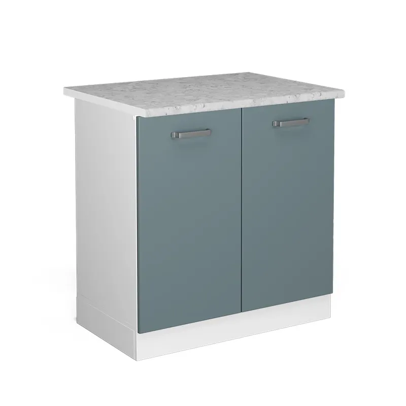 Reducere extra Pagrindinė kriauklės spintelė R-Line Albastru-gri 80 cm cu usi, cu blat Vicco