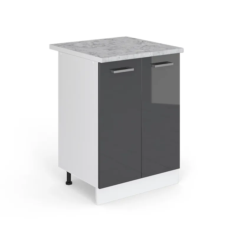 Super ofertă Dulap universal de bază R-Line Antracit lucios ridicat 60 cm cu usi, cu blat Vicco