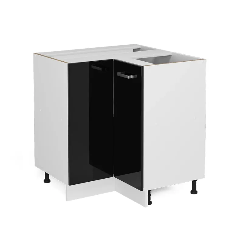 Dulap de colț pentru articole de uz casnic R-Line Negru lucios ridicat 75.6 cm cu usa, fara blat Vicco Popular
