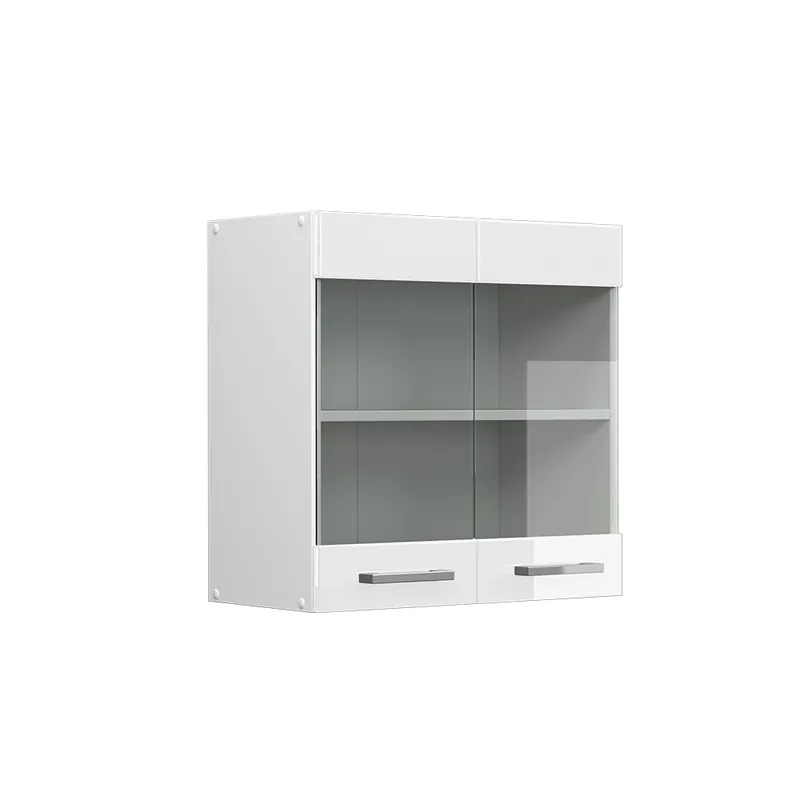 Vezi acum Dulap de perete universal R-Line Alb lucios ridicat 60 cm cu uși de sticlă Vicco