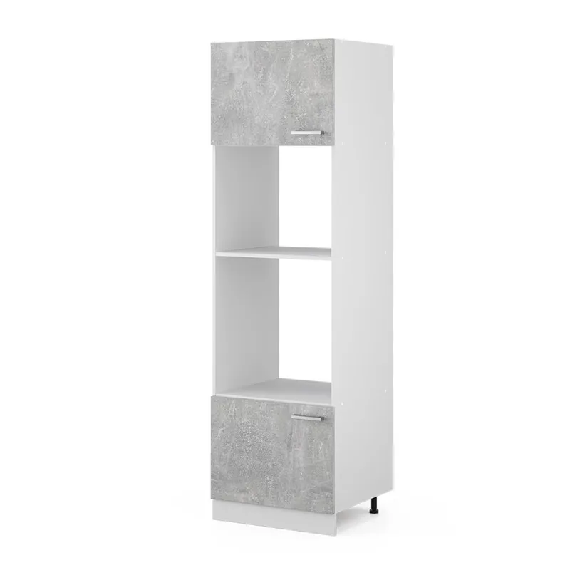 Dulap înalt universal R-Line beton 60 cm cu rafturi și uși deschise Vicco Ieftin