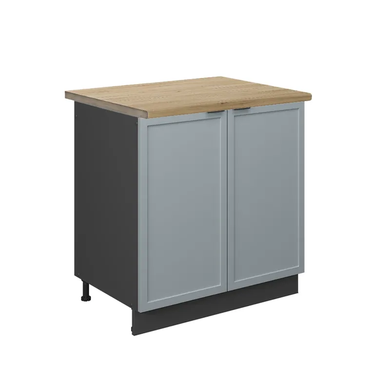 Cel mai vândut Dulap de bază pentru chiuvetă Fame-Line Albastru-gri deschis 80 cm , AP Stejar Vicco