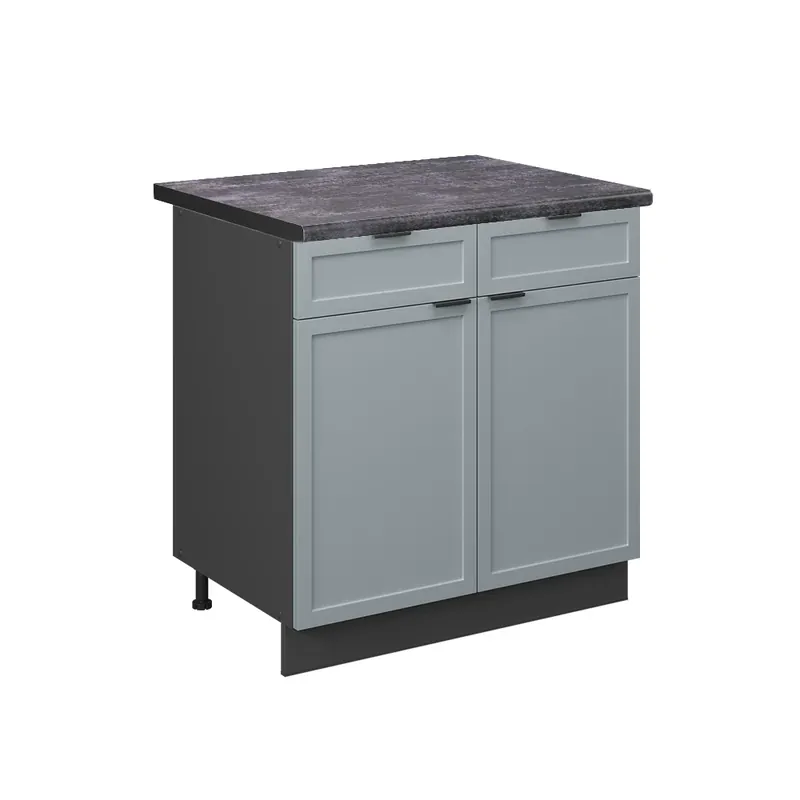 Popular Dulap de bază de bucătărie Fame-Line Albastru-gri deschis 80 cm , AP Antracit Vicco