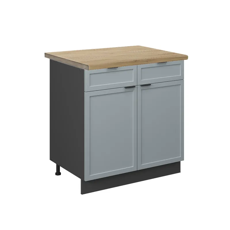 Expediere rapidă Dulap de bază de bucătărie Fame-Line Albastru-gri deschis 80 cm , AP Stejar Vicco
