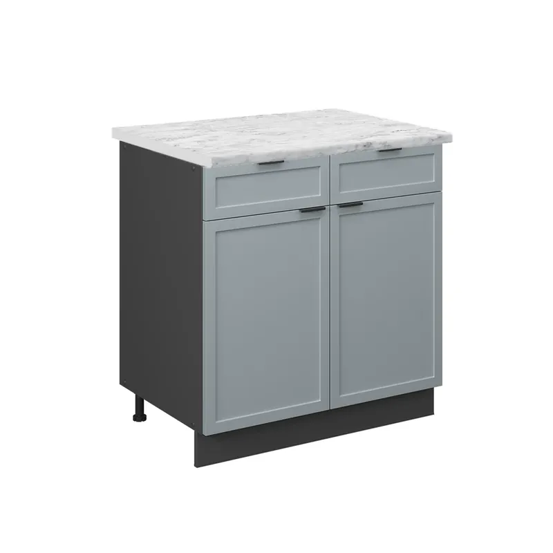 Dulap de bază de bucătărie Fame-Line Albastru-gri deschis 80 cm , AP Marmură Vicco Reducere