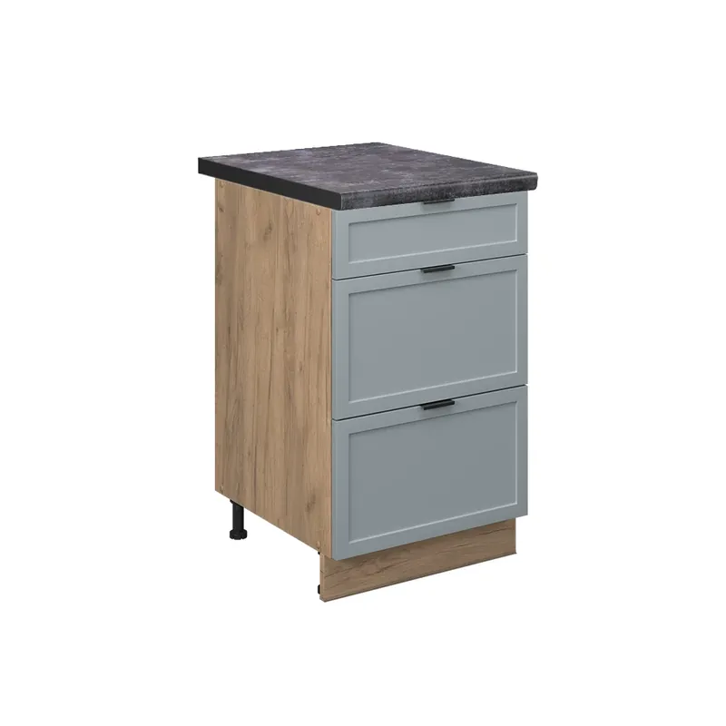 Dulap de bază de bucătărie Fame-Line Albastru-gri deschis 50 cm , AP Antracit Vicco Premium