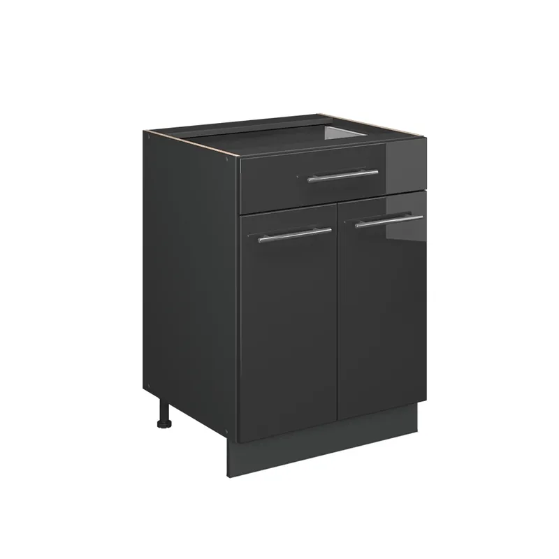 Lichidare de stoc Dulap de bază de bucătărie Fame-Line Antracit lucios ridicat 60 cm cu sertar, AP antracit Vicco