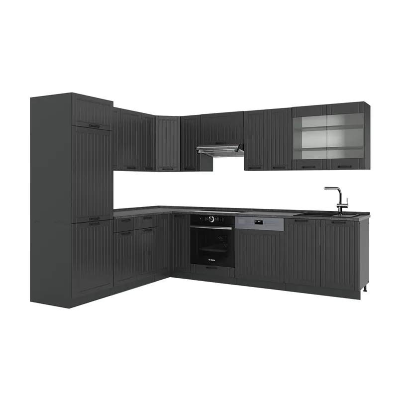 Bucătărie pe colț Fame-Line Gri închis 287 x 60 cm , AP Antracit Vicco Cumpără online