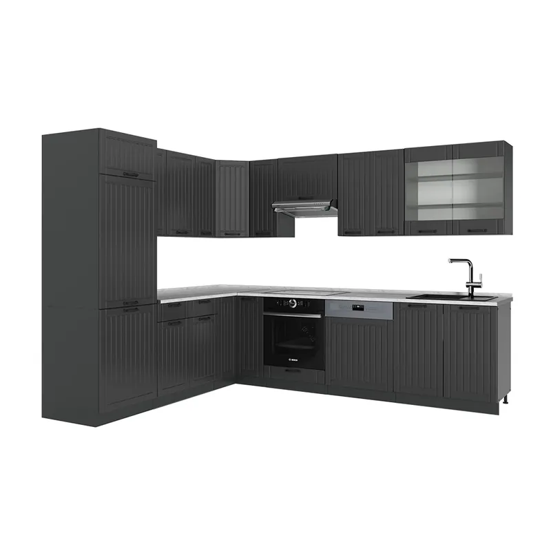 Bucătărie pe colț Fame-Line Gri închis 287 x 60 cm , AP Marmură Vicco Vezi acum