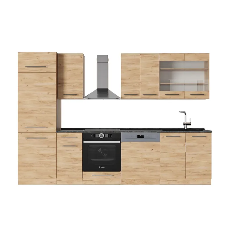 Preț mic Chicinetă Fame-Line Stejar Goldkraft 300 cm fara blat Vicco