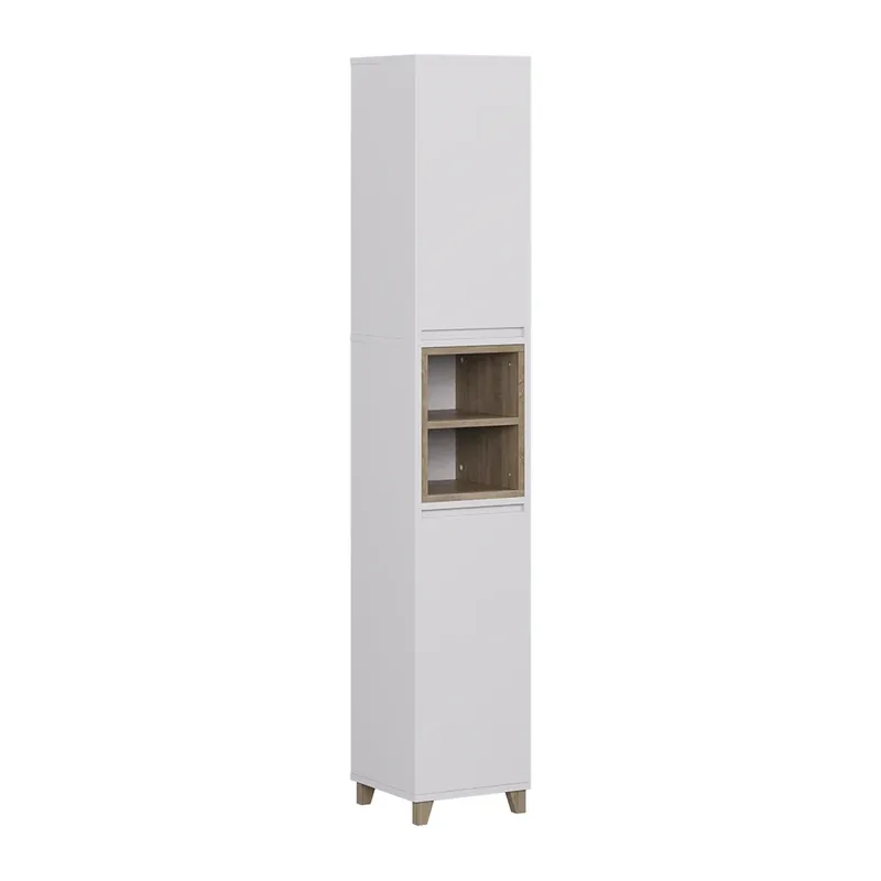 Calitate înaltă Dulap de baie Elnor Alb / stejar 30x170 cm cu 2 usi Vicco