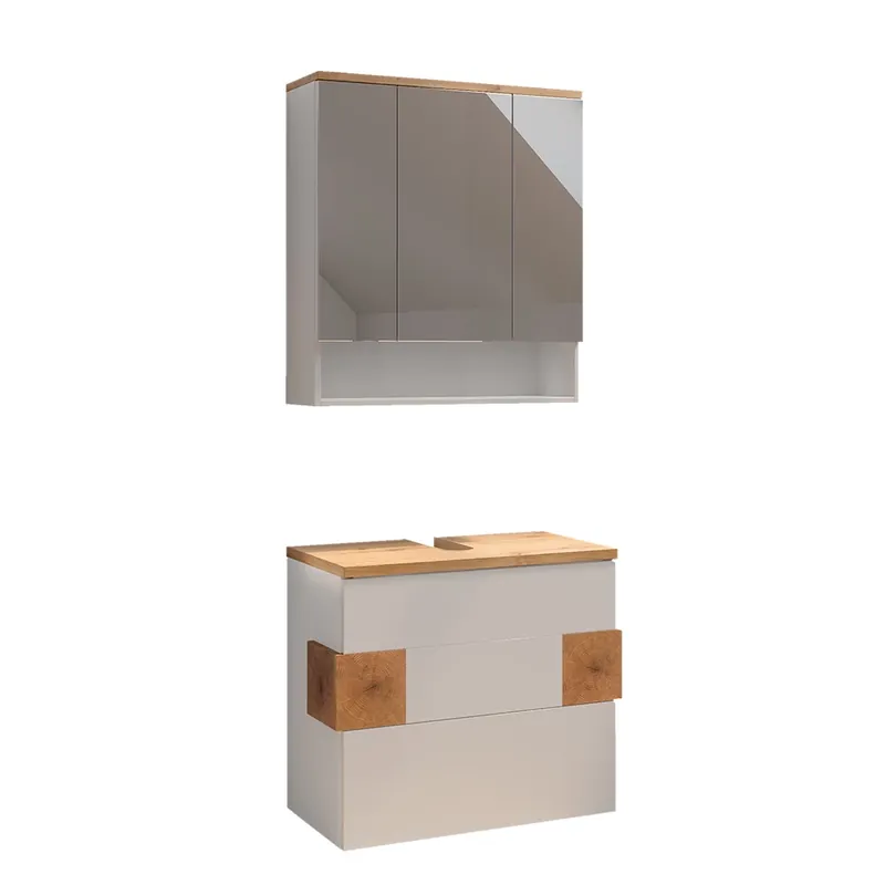 Set mobilier baie Eden Alb 2 părți Vicco Ieftin