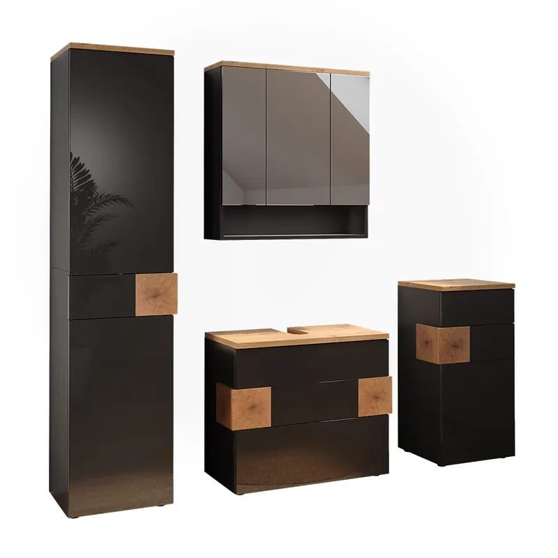 Set mobilier baie Eden antracit 4 părți Vicco Cumpărături sigure