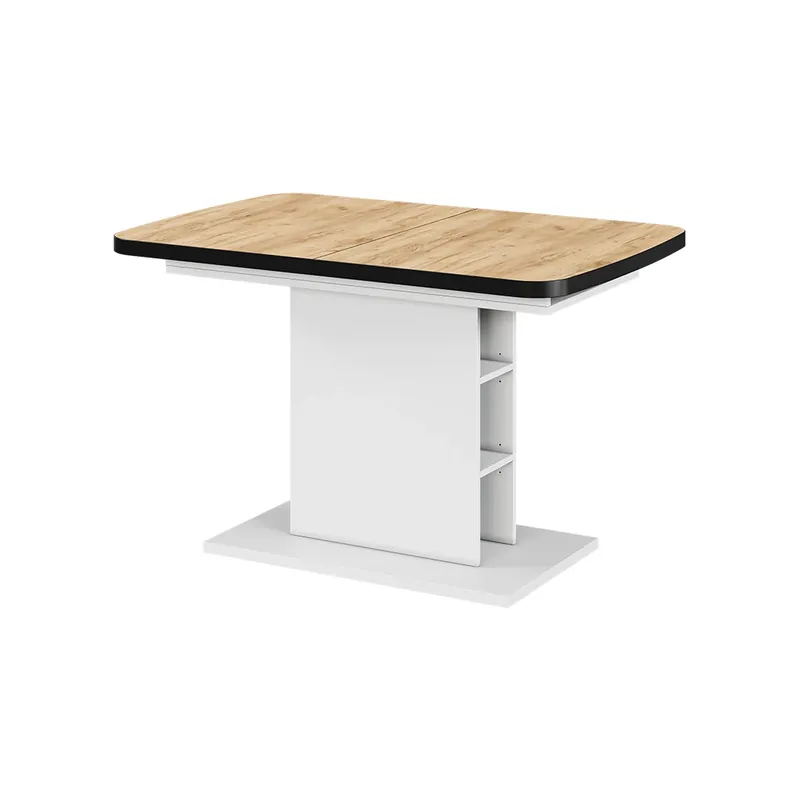 Vezi acum Masa de sufragerie Fenaro Stejar Goldkraft/alb 120 x 80 cm cu compartimente deschise Vicco