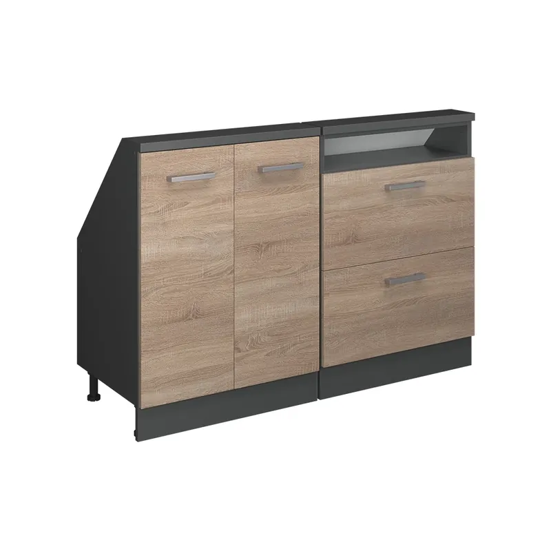 Retur ușor Dulap mansardă Rion Sonoma/antracite Set de 2 Vicco
