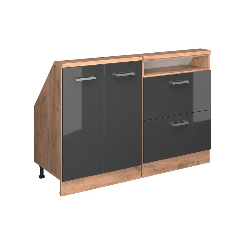 Dulap mansardă Rion Antracit lucios/stejar Goldkraft Set de 2 Vicco Reducere specială