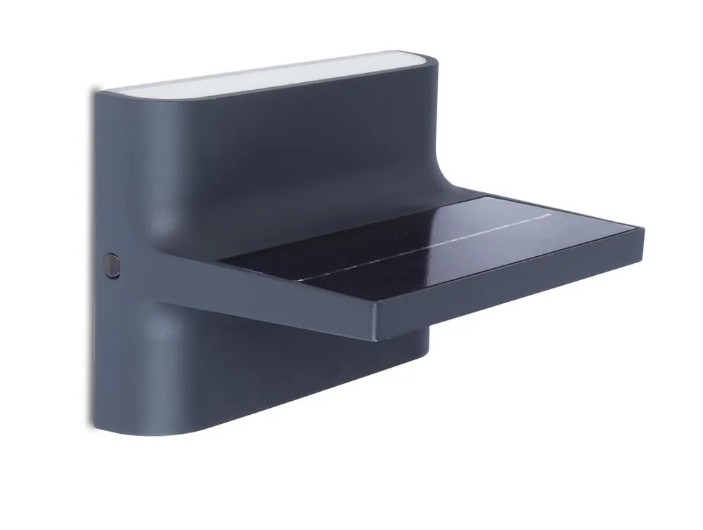 Retur gratuit Aplică solară exterior cu senzor Lutec TWILL gri LED 2W 4000K IP54