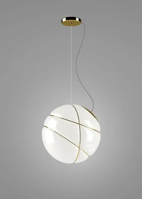 Lampa suspendată Fabbian Armilla F50 13W - Aur lustruit și alb - F50 A05 12 Preț promoțional