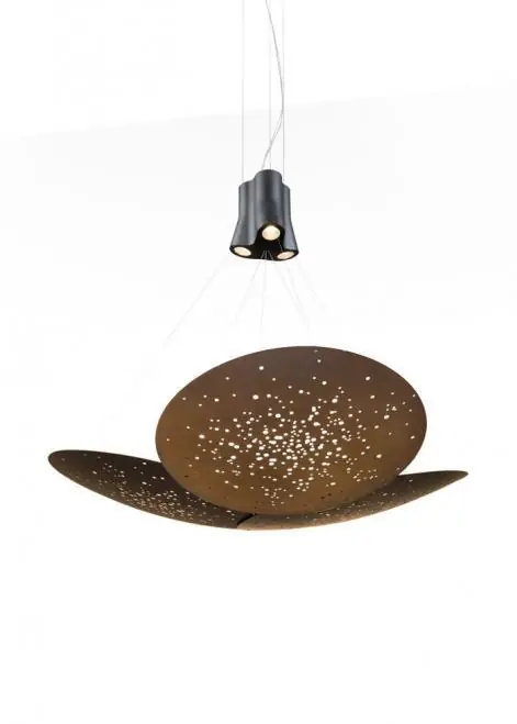 Lampă suspendată Fabbian Lens F46 24W 161x152cm - Trei surse de lumină - Rugină - F46 A07 56 Preț mic